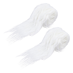 Белый 1.5м модная отделка из искусственного меха, с тканевой лентой, елочные украшения аксессуары, белые, 50 мм