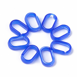 Azul Anillos de enlace de acrílico, conectores de enlace rápido, estilo de imitación de piedras preciosas, para hacer cadenas de cable, oval, azul, 18.5x11.5x5 mm, medida interior: 14x7 mm, sobre 1130 pcs / 500 g