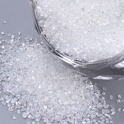 Прозрачный АВ Прозрачное стекло Бисер, для украшения ногтей, нет отверстий / незавершенного, чип, ясно AB, 0.5~1x0.5~1x0.5~1 мм, о 450 г / мешок