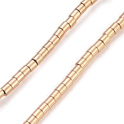 Светло-Золотое Покрытие Синтетических немагнитных гематит бисер нитей, долговечный, колонка, свет позолоченные, 2~2.5x2 мм, отверстие : 0.8 мм, около 196 шт / нитка, 16.54'' (42 см)