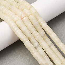 Белый Опал Натуральный белый опал африканские бусы пряди, диск, Heishi бусы, 6~6.5x3~3.5 мм, отверстие : 0.7 мм, около 121 шт / нитка, 15.08'' (38.3 см)