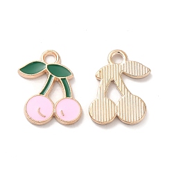 Бледно-Розовый Подвески из эмали и сплава, золотой свет, вишневое очарование, розовый жемчуг, 17.5x15x1.5 мм, отверстие : 2 мм