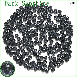 Темно-Синий Имитация Австрийские кристаллические шарики, класс AAA, граненые, рондель, темно-синий, 4x3 мм, отверстие : 0.7~0.9 мм