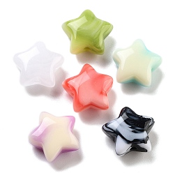Разноцветный Акриловые бусины, звезда, имитация драгоценных камней, красочный, 14x15x7 мм, отверстие : 2 мм, 617 шт / 500 г