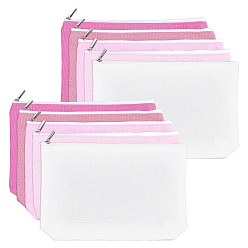 Mixed Color 5Pcs 5 Colors Cloth Zipper Jewelry Bag Gift Pouches, Cosmetic Bags with Alloy Findings, Rectangle, Mixed Color, 15.7x23x0.3cm, 1pc/color
