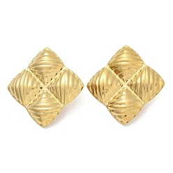 Настоящее золото 18K Ионное покрытие (ip) 304 серьги из нержавеющей стали, реальный 18 k позолоченный, 36x36 мм, отверстие : 3.5 мм, штифты : 0.8 мм