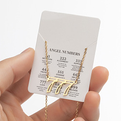 Number 201 Женские ожерелья с подвеской в виде числа ангела из нержавеющей стали, золотые, число 777, 17.72 дюйм (45 см)