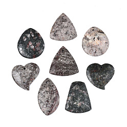 Plum Blossom Jasper Natural Plum Blossom Jasper Pendants, Mixed Shape, 44.5~57x35.5~47x7~7.5mm, Hole: 1.5~2mm