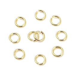 Plaqué 18K Or Véritable Shegrace 30g anneaux de jonction ouverts en laiton, scie coupée ronde, sans cadmium et sans nickel et sans plomb, réel 18 k plaqué or, Jauge 20, 4x0.8mm, diamètre intérieur: 2.5 mm, environ 1034 pcs / sachet 