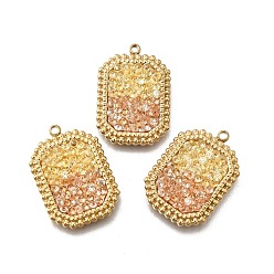 (52) Непрозрачная лаванда 304 подвески из нержавеющей стали, прямоугольный шарм, со стразами, ионное покрытие (ip), реальный 18 k позолоченный, разноцветные, 21x14.5x3 мм, отверстие : 1.4 мм