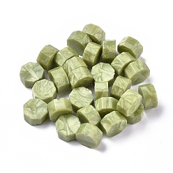 Yellow Green Sealing Wax Particles, for Retro Seal Stamp, Octagon, Yellow Green, 9mm, about 1500pcs/500g