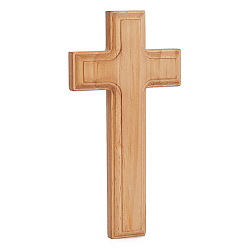 Светло-хаки 1декор стен из ПК-дерева, украшения для дома, крестик, светлый хаки, 180x93x16 мм