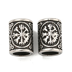 Column 316 европейские бусины из хирургической нержавеющей стали, бусины с большим отверстием, бусы для бороды викингов, бусы для волос, колонка, 15x11 мм, отверстие : 8 мм