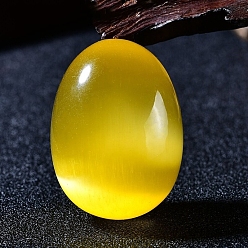 Желтый Яйцо кошачий глаз украшения для показа, для украшения рабочего стола домашнего офиса, желтые, 48x35 мм