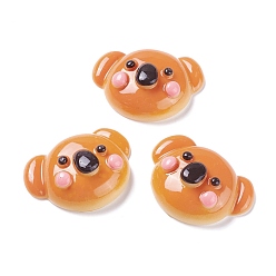 Dark Orange Resin Decoden Cabochons, Koala Bread, Dark Orange, 24.5x35x13.5mm