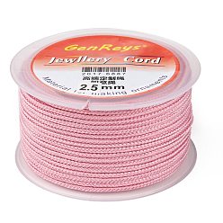 Pink Плетеные нити нейлона, окрашенные, розовые, 2.5 мм, около 10.93 ярдов (10 м) / рулон