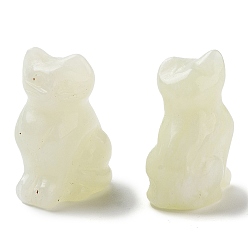 Новый Нефрит Натуральные новые резные фигурки из нефрита, для украшения рабочего стола домашнего офиса, кошка, 10.5~13x16~18x21.5~23.5 мм