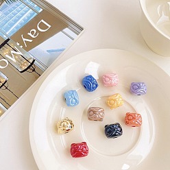 Mixed Color Opaque Acrylic Beads, Lion, Mixed Color, 12.1x15.7x15mm, Hole: 3.8mm