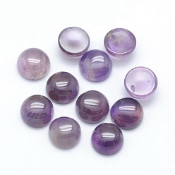 Amethyst Natural Amethyst Cabochons, Half Round, 6x3~3.5mm