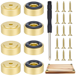 Couleur Or Mat 8 Pieds anti-vibrations en aluminium pour équipement audio, avec 32 pièces de vis en fer et 1 pièces de tournevis, couleur or mat, 19.5x9mm, Trou: 3.5mm