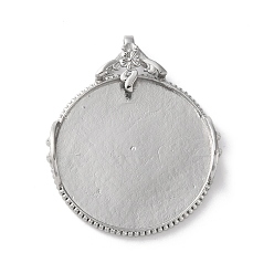 Платина Сеттинги для кулона (кабошонов), латунь , долговечный, стойки покрытие, плоско-круглые, платина, лоток : 40 мм, 54x45x8 мм, отверстие : 5 мм