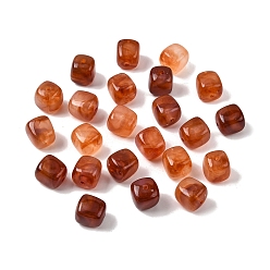 Сиена Непрозрачные акриловые бусины, имитация драгоценных камней, кубические, два тона, цвет охры, 17x15.5x15.5 мм, отверстие : 3 мм, 143 шт / 500 г