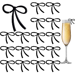 Черный 30 шт. непрозрачный акриловый бокал-кабошон, форма банта, чёрные, 51x59.5x2 мм