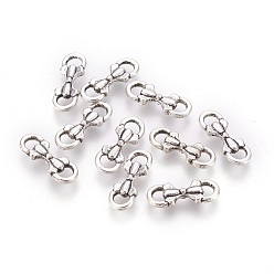 Античное Серебро Звенья / разъемы из сплава в тибетском стиле, бантом, без свинца и без кадмия, античное серебро, 16x6x3.5 мм, отверстие : 2 мм