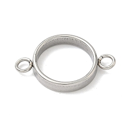 Нержавеющая Сталь Цвет 304 Подвески-коннекторы с открытой задней частью из нержавеющей стали, для diy уф смолы, эпоксидная смола, Прессованные цветочные украшения, плоско-круглые, цвет нержавеющей стали, 14x20.5x3 мм, отверстие : 2 мм, внутренний диаметр: 12 мм