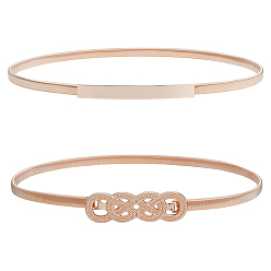 Light Gold 2 шт. 2 стили цепных ремней из сплава с застежками, прямоугольник и китайский узел, золотой свет, 740~750x9~10x4 мм, 1 шт / стиль