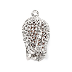 Платина Полые медные подвески, , стойки покрытие, долговечный, без свинца и без кадмия, платина, 23.5x14 мм, отверстие : 1.2 мм