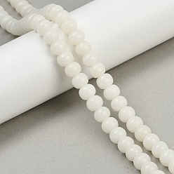 Белый Натуральные бусины из корня бодхи, бусины Будды, рондель, белые, 9x7 мм, отверстие : 1.4 мм, около 114 шт / нитка, 29.69'' (75.4 см)