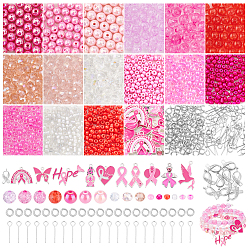 (52) Непрозрачная лаванда Наборы для поиска бисеринок и подвесок для самостоятельного изготовления бижутерии на тему рака груди в розовом цвете, разноцветные, 23.5x15x4 мм, отверстие : 1.6 мм, 2 шт