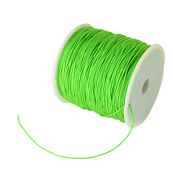 Lime Braided Nylon Thread, Chinese Knotting Cord Beading Cord for Beading Jewelry Making, Lime, 0.8mm, about 100yards/roll