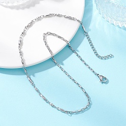 Нержавеющая Сталь Цвет 304 из нержавеющей стали овальной звено цепи ожерелья, не тускнеет, цвет нержавеющей стали, 15.55 дюйм (39.5 см)