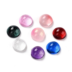 (52) Непрозрачная лаванда Стеклянные кабошоны с гальванического покрытием, полукруглый, разноцветные, 8x4.5 мм