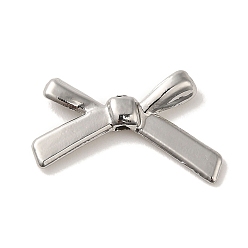 Платина Наберешь металлизации шарики сплава, без кадмия, без никеля и без свинца, бантом, платина, 12x19.5x2.5 мм, отверстие : 1.4 мм