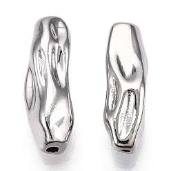 Платина Стойки обшивки латунные бусины, без кадмия, без никеля и без свинца, , нестандартная трубка, платина, 18.5x5x5.5 мм, отверстие : 0.9 мм