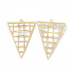 Настоящее золото 18K Ионное покрытие (ip) 304 большие подвески из нержавеющей стали, полый, треугольный шарм, реальный 18 k позолоченный, 50.5x35x2.5 мм, отверстие : 2.4 мм