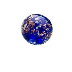 Синий Светящиеся бусины лэмпворк ручной работы с золотым песком, круглые, светящиеся в темноте бусы, синие, 10 мм, 100 шт