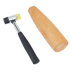 (52) Непрозрачная лаванда Набор инструментов, с деревянным круглым браслетом размер оправки браслета, устанавливаемые двухсторонней резиновые молотки, разноцветные, 2 шт / комплект