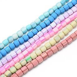 (52) Непрозрачная лаванда Ручной полимерные нити глины шарик, колонка, разноцветные, 5~7x6 мм, отверстие : 1.5~2 мм, около 61~69 шт / нитка, 15.74 дюйм