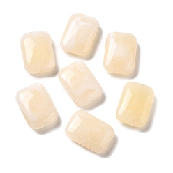 Moccasin Transparent Acrylic Beads, Two Tone, Rectangle, Moccasin, 19.5x13.5x6mm, Hole: 1.4mm, about: 400pcs/500g