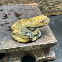 Леопардовая Яшма Натуральная леопардовая кожа, яшма, резная статуя лягушки, украшение для дома, Статуэтки по фен-шуй для украшения домашнего офиса, 40 мм