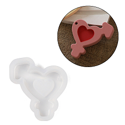 Arrow DIY силиконовые формы кулон, формы для литья смолы, для уф-смолы, изготовление изделий из эпоксидной смолы, белые, стрелка, 62x56x10.5 мм, отверстие : 2.5 мм