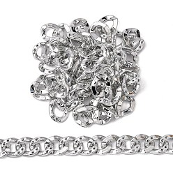 Платина Акриловые кольца с покрытием uv , разъемы для быстрой связи, горный хрусталь настройки, для изготовления украшений из цепочек, скрутить овал, платина, 26x20.5x6 мм, внутренний диаметр: 15x10 мм, пригодный для стразов 1.6 мм