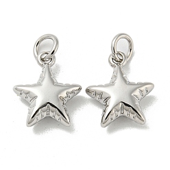 Платина Стойки обшивки латунные подвески, с целью перехода в кольце, без кадмия и без свинца, долговечный, звезды прелести, платина, 13x11x4.5 мм, отверстие : 3 мм