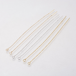 (52) Непрозрачная лаванда Латунные цепи, ушные резьбы, разноцветные, 90 мм , штифт: 0.5 мм