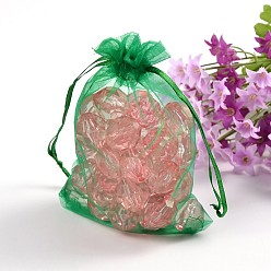 Green Organza Bags, Rectangle, Green, about 10cm wide, 15cm long
