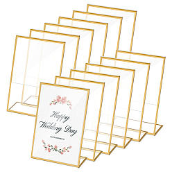 Golden 20Pcs Rectangle Acrylic Table Card Stands Display Holder, Golden, 161x108x50mm